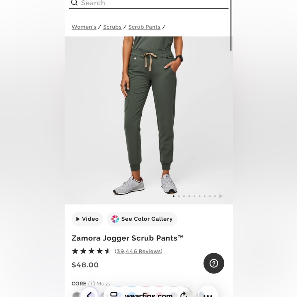 Figs Zamora Jogger Scrub Pants in Moss